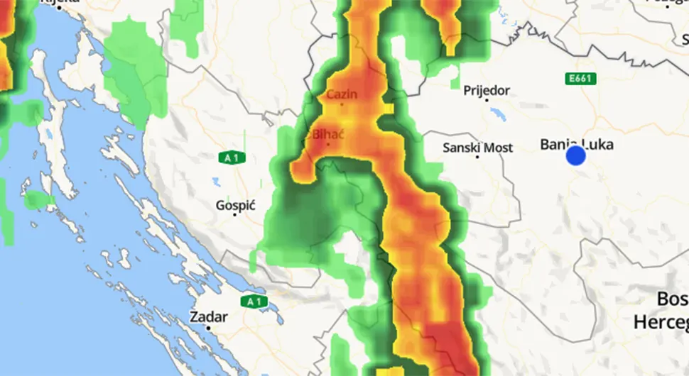 Pratite uživo kako se nevrijeme približava BiH
